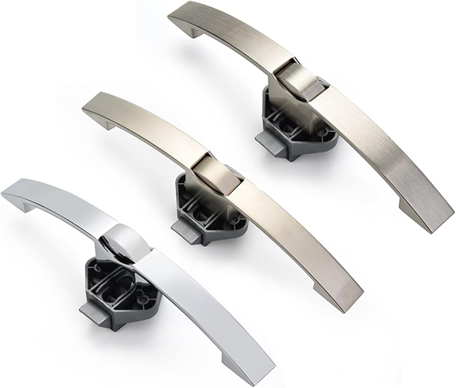 Push Lock with Handle RV Caravan Boat Motor Home Cabinet Drawer Latch Button Locks 1Pcs(Brushed Silver 160mm)