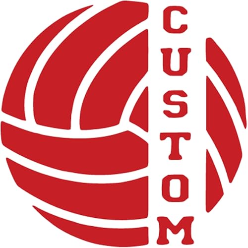 Volleyball Custom Name Iron On Decal, Volleyball Shirt Decal, DIY Craft, Sports Ball, HTV Ready To Apply Transfer Patch, Pick Size Color, Iron-On Almost Anything (Red)