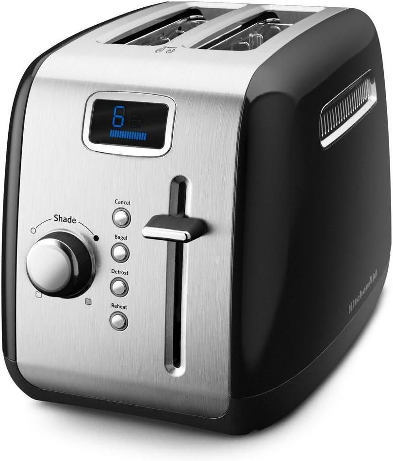 KitchenAid KMT222OB 2-Slice Toaster with Manual High-Lift Lever and Digital Display - Onyx Black
