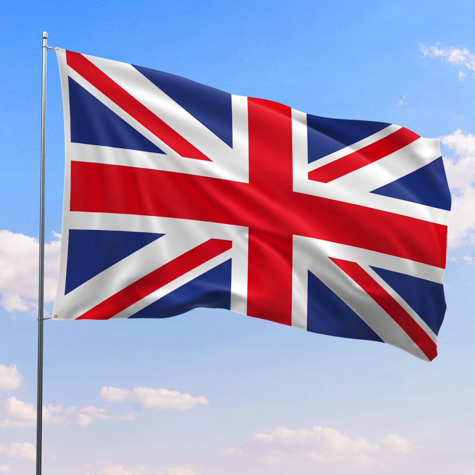 PartyYaa Union Jack Flag, 5ft x 3ft UK Flag for Party Decorations Single Side with 2 Brass Eyelets, Waterproof - Image 4