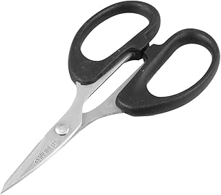 Aexit Portable School Hand Tools Black Plastic Handle Stainless Steel Shears & Scissors Blade Scissors