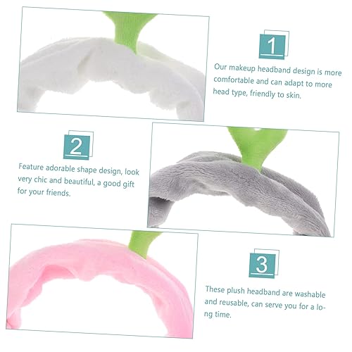 Miniatura 3 de 3 diademas elásticas para el cuidado de la piel con brotes de frijoles, diadema de spa hinchada, diademas elásticas de maquillaje, diadema de