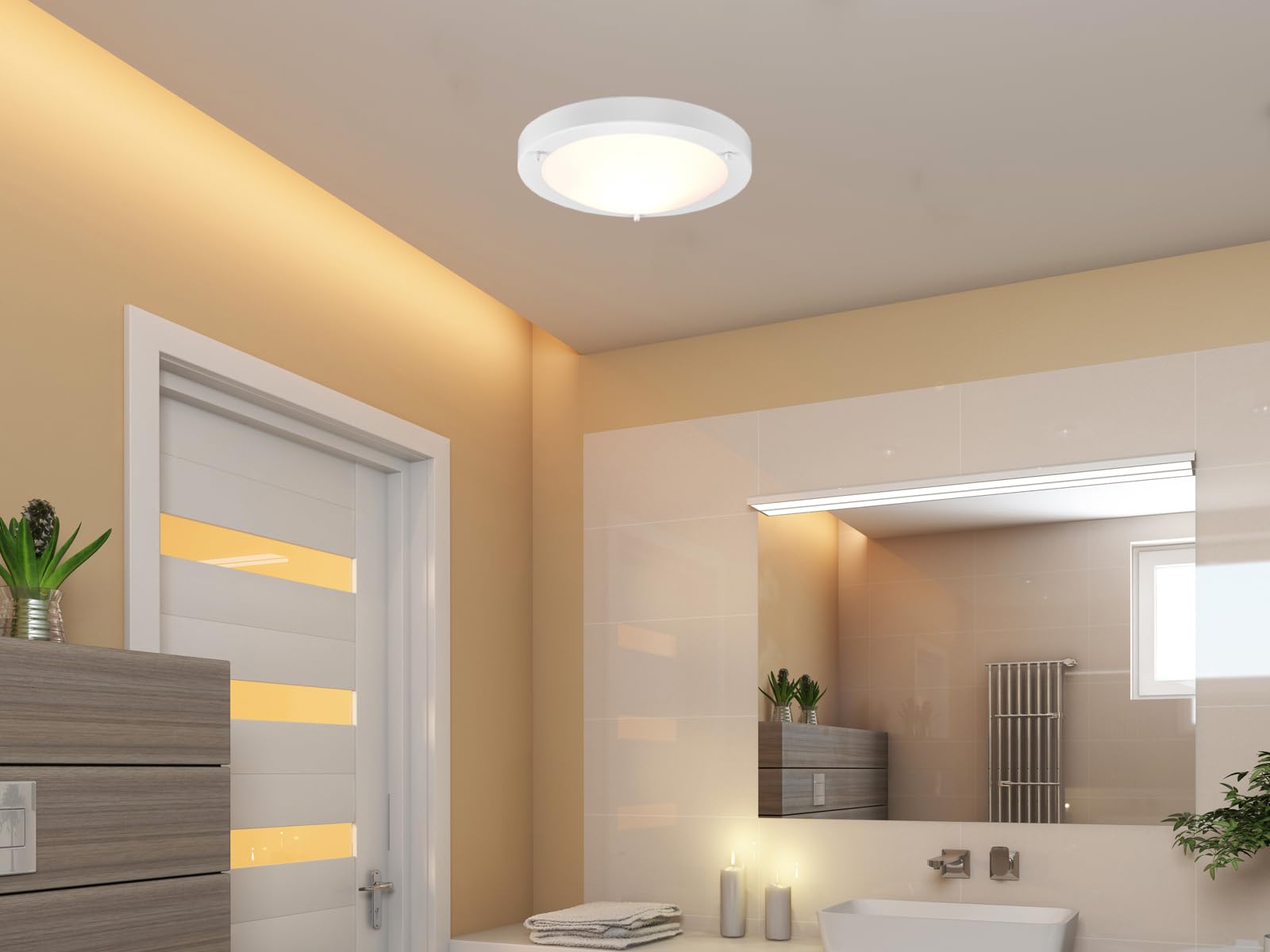 Plafoniera-applique Led Zibal Spirale In Metallo Dimmerabile Tramite Interruttore 22w D 39 Cm Trio Lighting