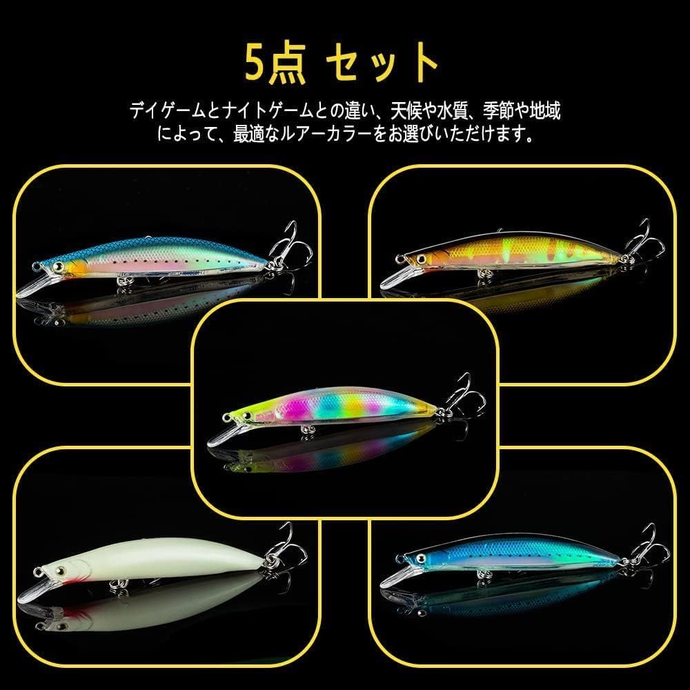 Amazon.co.jp: [RISOUHE]ルアー フローティングミノー セット 5色