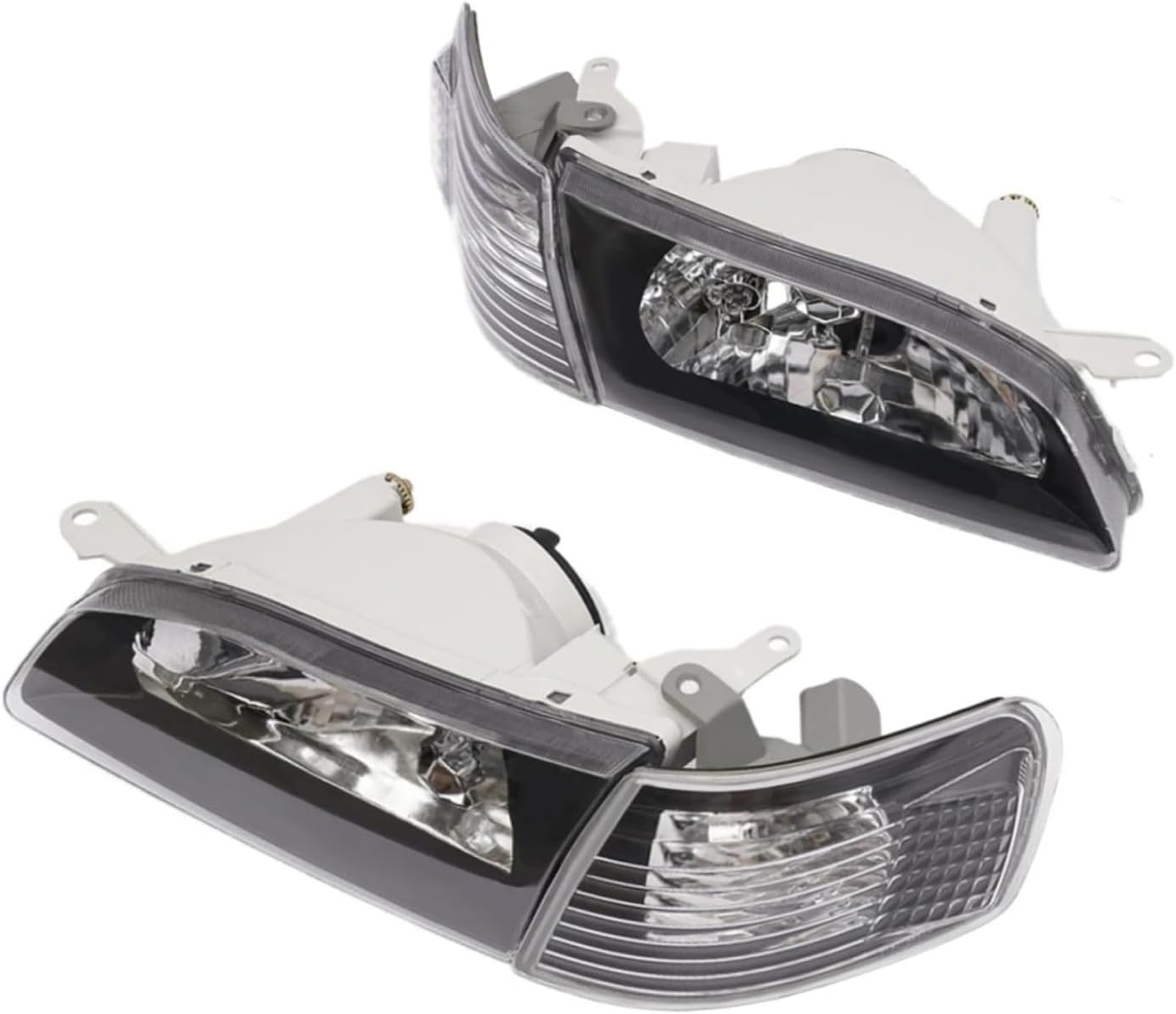 For Toyota For Tercel 1995-1999 Pair, Black Housing Clear Lens Replacement, Driver and Passenger Side 8111016550 8115016550