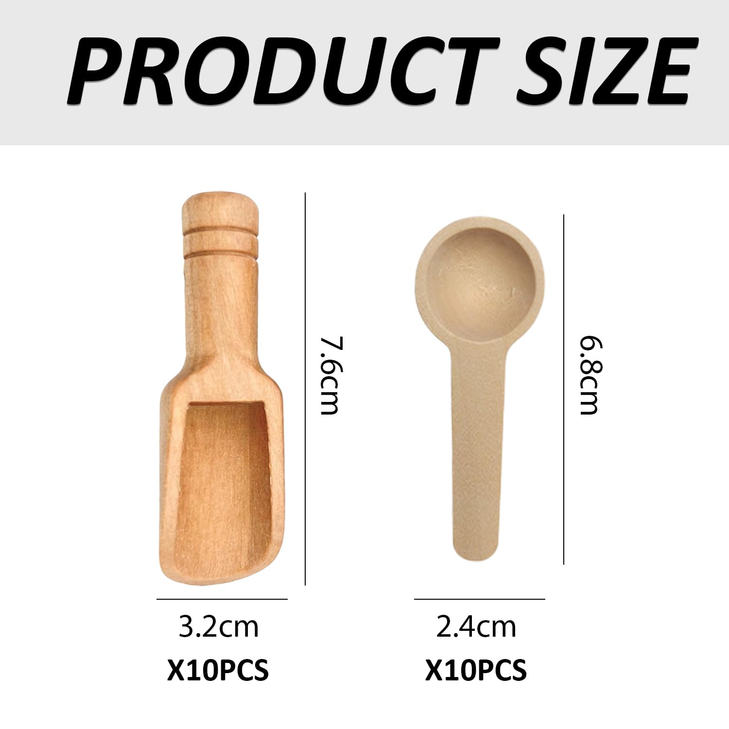 20 Mini Cucchiai In Legno | Set Multiuso Per Cucina, Spezie, T&egrave; E Detersivo