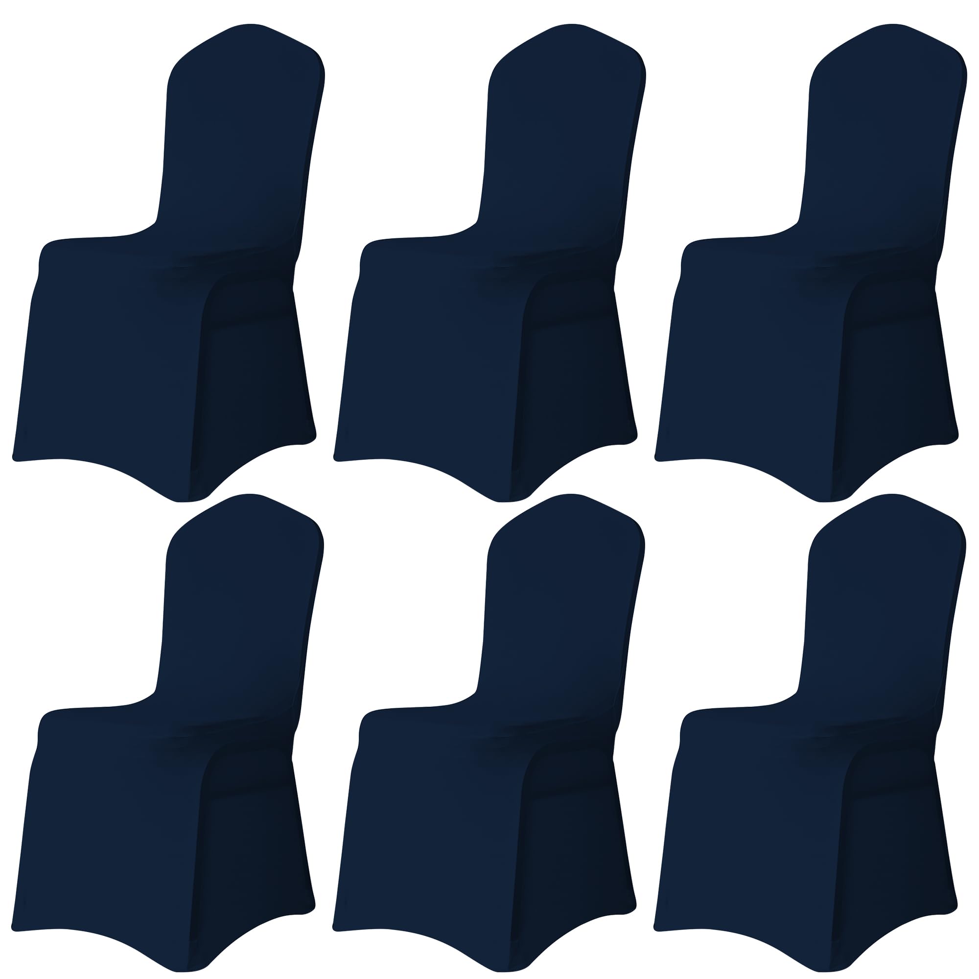 Trimming Shop Wedding Chair Covers Flat Front Design, Navy, Pack of 6 โ image 1