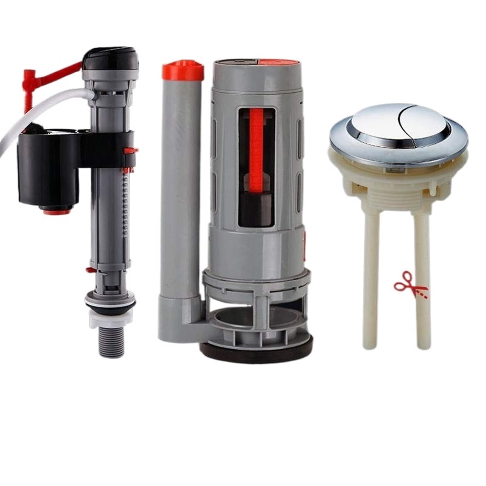 XPJYUA Toilet Drain Valve 20CM To 28CM Toilets Filling Valves Water Tank Repair Fittings Kit Original Cistern Dual Flush Valve with Push Button(24cm)