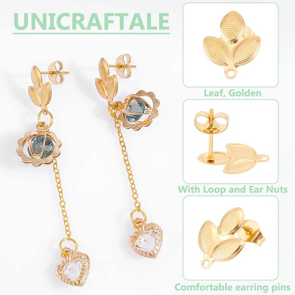 UNICRAFTALE 50pcs Clou Boucles D'oreilles Acier Inoxydable