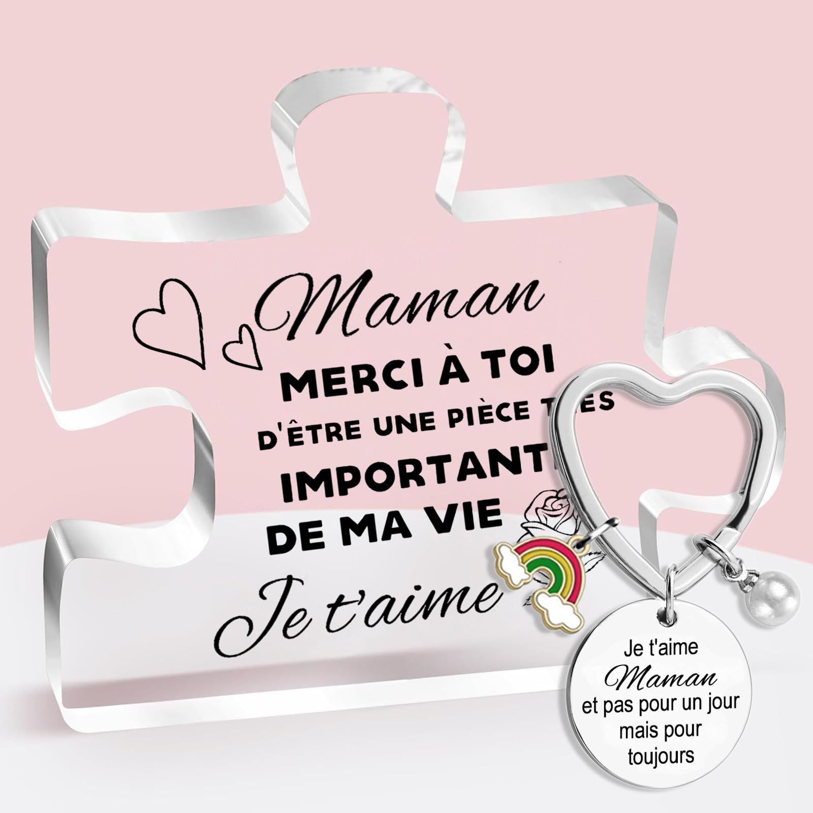 Cadeau Original Pour Sa Maman Puzzle Acrylique Gravé Cadeau Maman | Message Personnalisé | Idée Anniversaire Fête Des Mères Noël Cadeau Maman