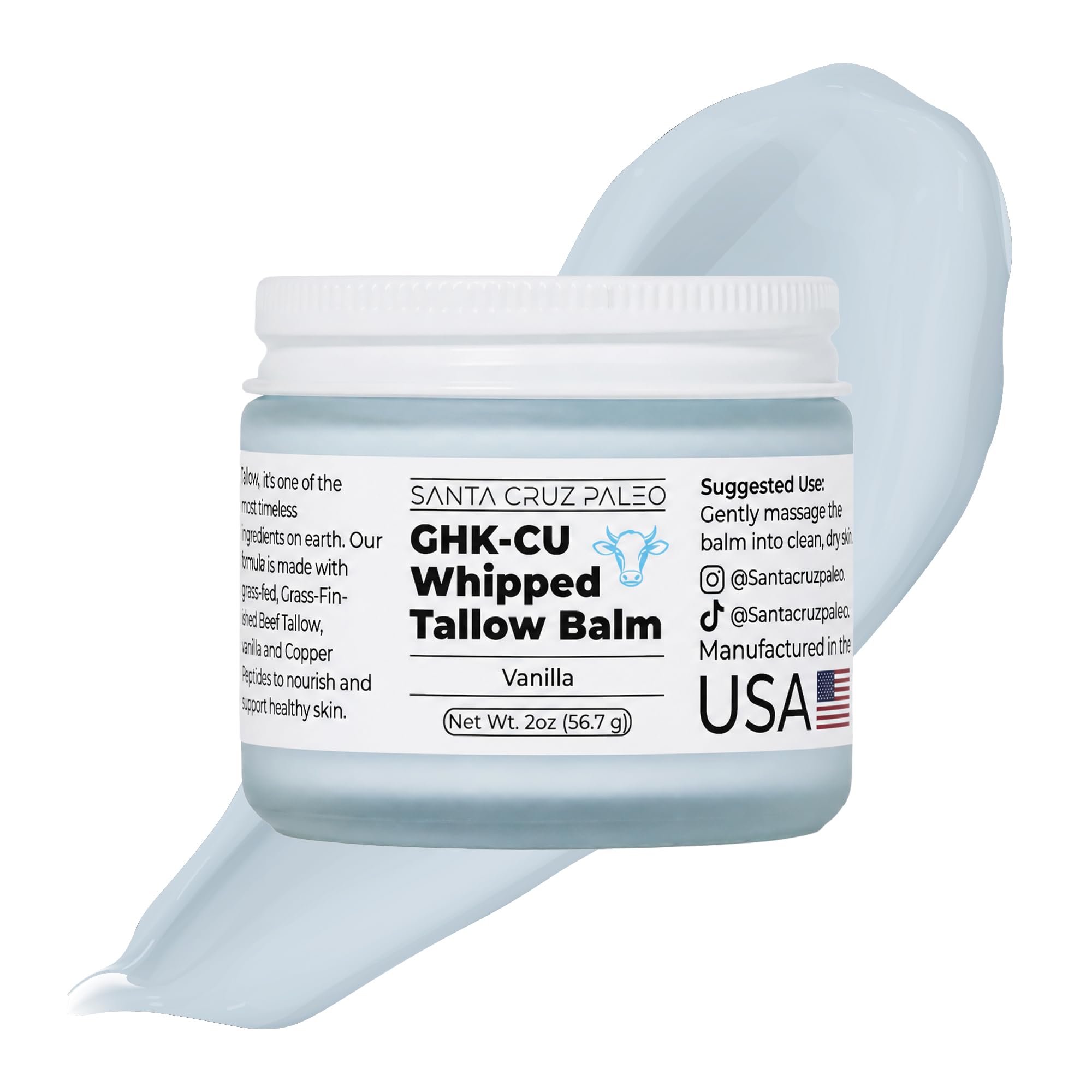 Amazon.com: Santa Cruz Paleo GHK-Cu Whipped Tallow Balm + Copper