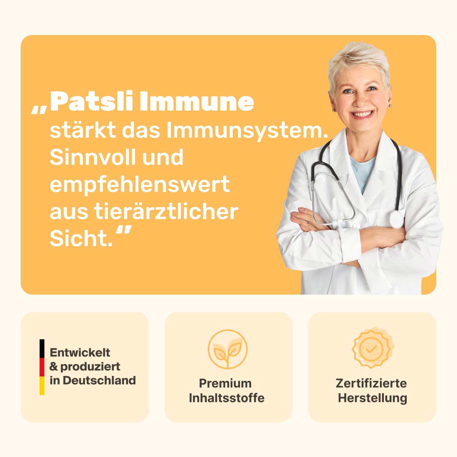 4-in-1 Immunsystem Leckerli für Katzen | Stärkt Abwehrkräfte mit Inulin, Hagebutte & Vitaminen | Ergänzungsfuttermittel für Katzen | Immunsystem Katze | Tierärztlich entwickelt | Patsli Immune