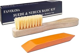 Portable Dry Suede Kit - Sneaker Cleaner & Shoe Care for Light-Colored Nubuck & Suede Shoes, Gently Removes Marks, Spots, & Scuffs - 1 Cleaning Brush & 1 Eraser