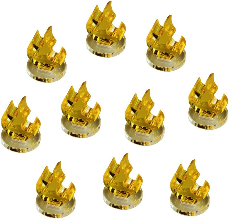 LITKO Flame Marker | Fire | Spell | Plasma | Toxic Flames | Inferno | Blast (Transparent Yellow Flames & Clear Base, Micro)