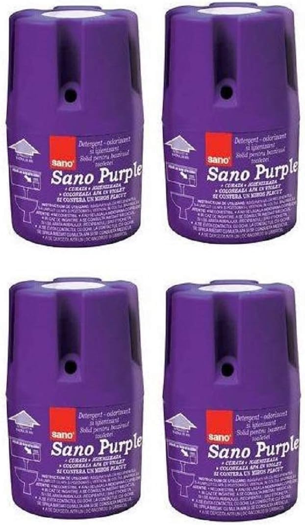Purple Water Toilet Bowl Cleaner Long Lasting Air Freshener WC Tablet Pack of 4