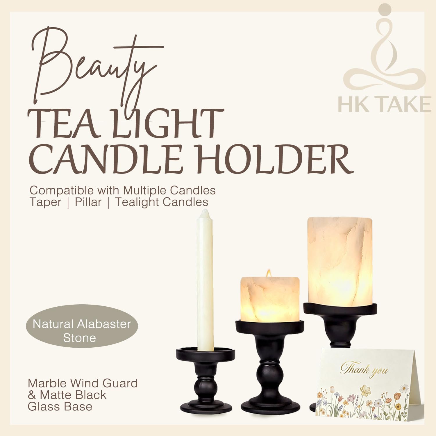 TeaLight Candle Holder Marble Pillar Hurricane Table Centerpiece Home Decor
