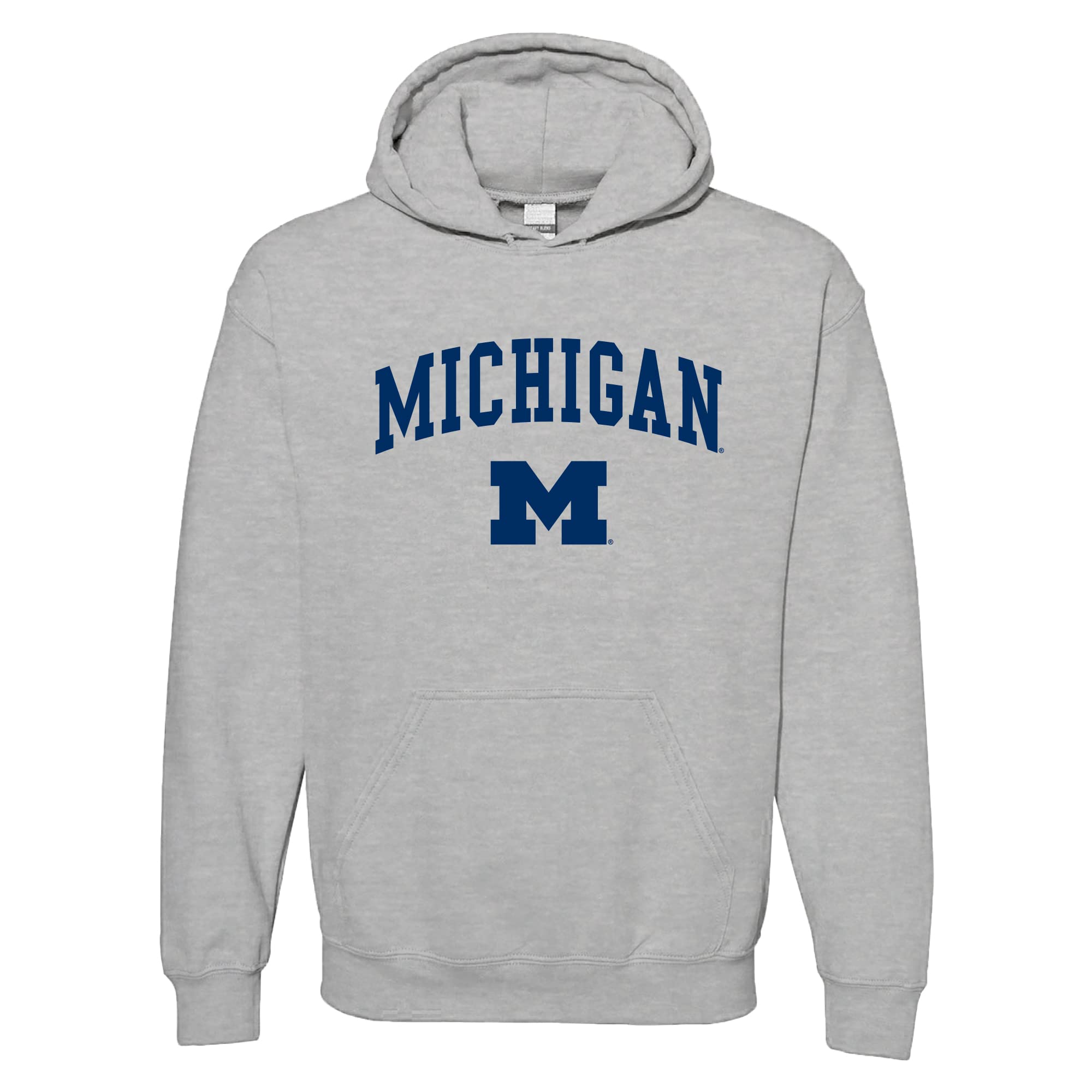 UGP Campus Apparel NCAA Officially licensed College - University Team Color Arch Logo Hoodie, Michigan Wolverines Sport Grey, XL โ image 1