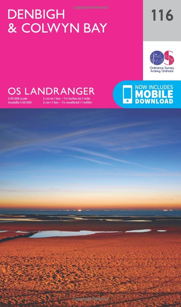 Denbigh & Colwyn Bay Map | Rhyl & Prestatyn | Ordnance Survey | OS Landranger Map 116 | Wales | Walks | Cycling | Days Out | Maps | Adventure
