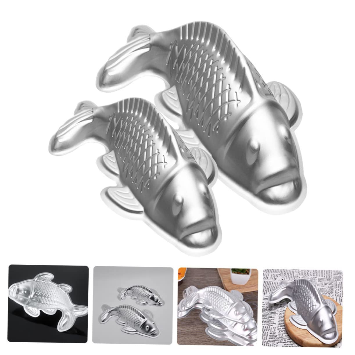 Gatuida 2 Sätze Schokolade Diy Formen Geformt Backform Pfanne Kuchenform Backen Kuchenformen Set Kuchenform Set Aluminiumkuchenformen Reiskuchen Schimmeln Silver 2 Stücke * 2