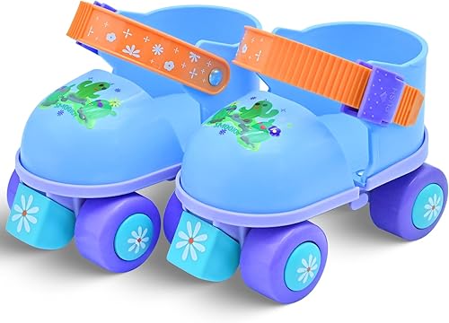 Patines de ruedas para niños niñas y niños de 2 a 6 años, patines ajustables para principiantes de cuatro ruedas para niños pequeños