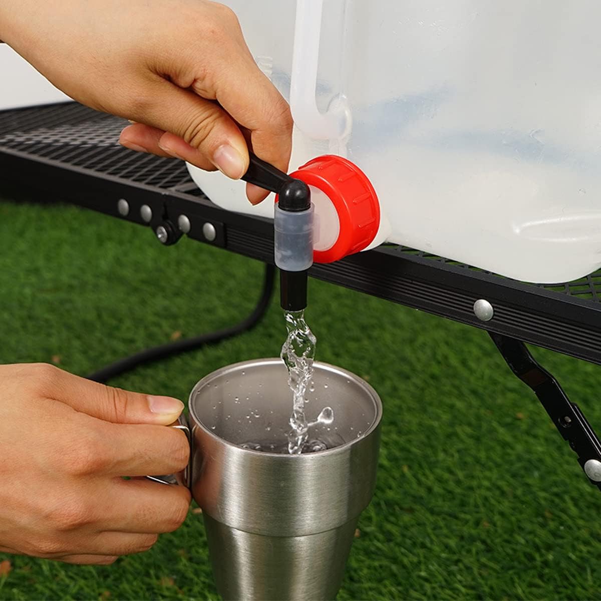 Collapsible Water Container With Spigot, Camping Water Storage Jug Folding Bucket Bpa Free Food Safe Water Carrier Canteen For Outdoors Hiking Backpack & Survival Kit, 2pack