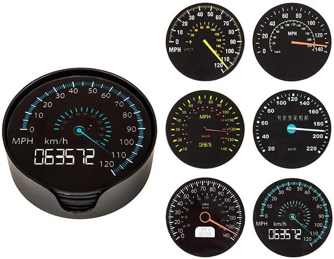 Joe Davies Shudehill Giftware Drinks Coaster Set of 6 - Car Speedometer Rev Counter Dials - Gift for Car Enthusiast/Classic Car Owner