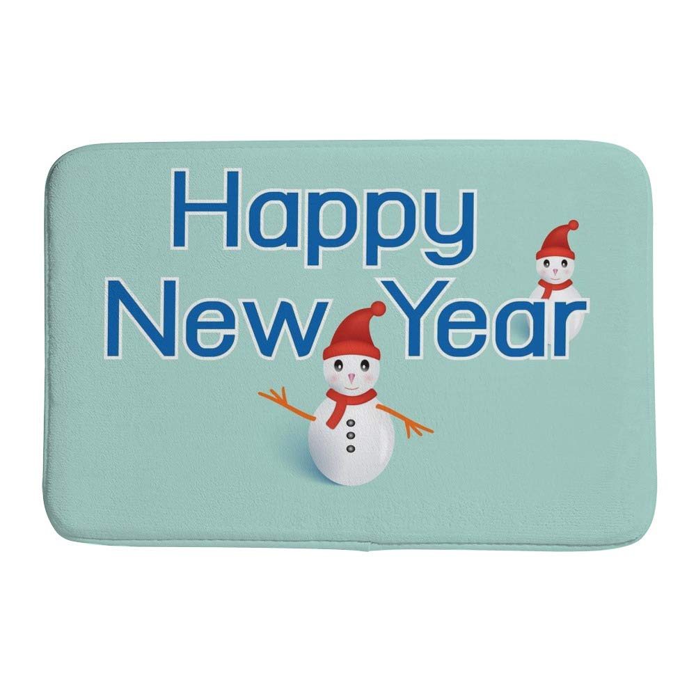 Tapis de bain de luxe Happy New Year en velours corail épais au design unique motif 3