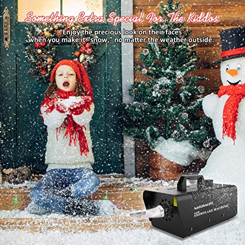Máquina de nieve de 1500 W, con control remoto por cable y sin cables, para interiores y exteriores (1 unidad) miniatura 4