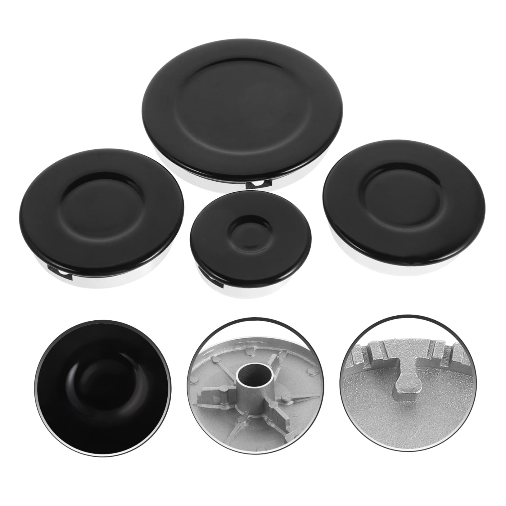 LABRIMP Set Copri Bruciatori Per a Gas Accessori Da Sicuri e Affidabili Coprifiamma Concavo in Alluminio Per Cottura Elettrici Bruciatore