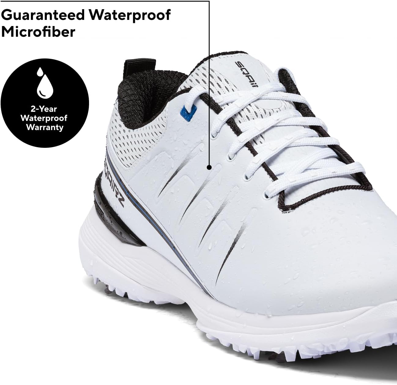 SQAIRZ SPEED2 LT Mens Golf Shoes, Designed for Balance & Performance, Replaceable Spiked Waterproof Golf Shoes Mens
