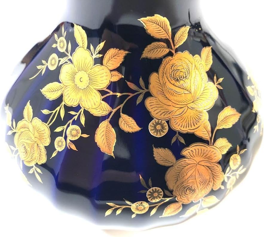 ドイツ アンティーク 花瓶 BAVARIA ババリア 24金 薔薇 ドイツ