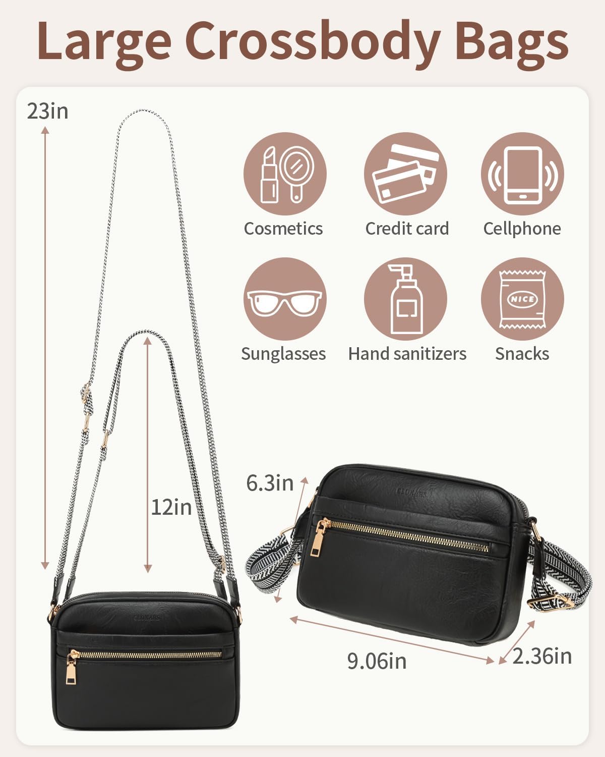 Crossbody Bags for Women Purse, Vegan Leather Small Handbags Cross Body Shoulder Bag, Birthday Gifts for Women - Image 3