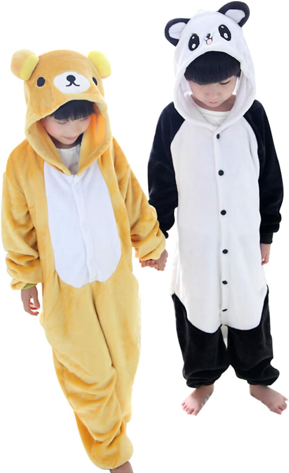 Kid Winter Panda Pajamas Flannel Rilakkuma Animal Sleepwear (XXS (37"-41"), Rilakkuma)