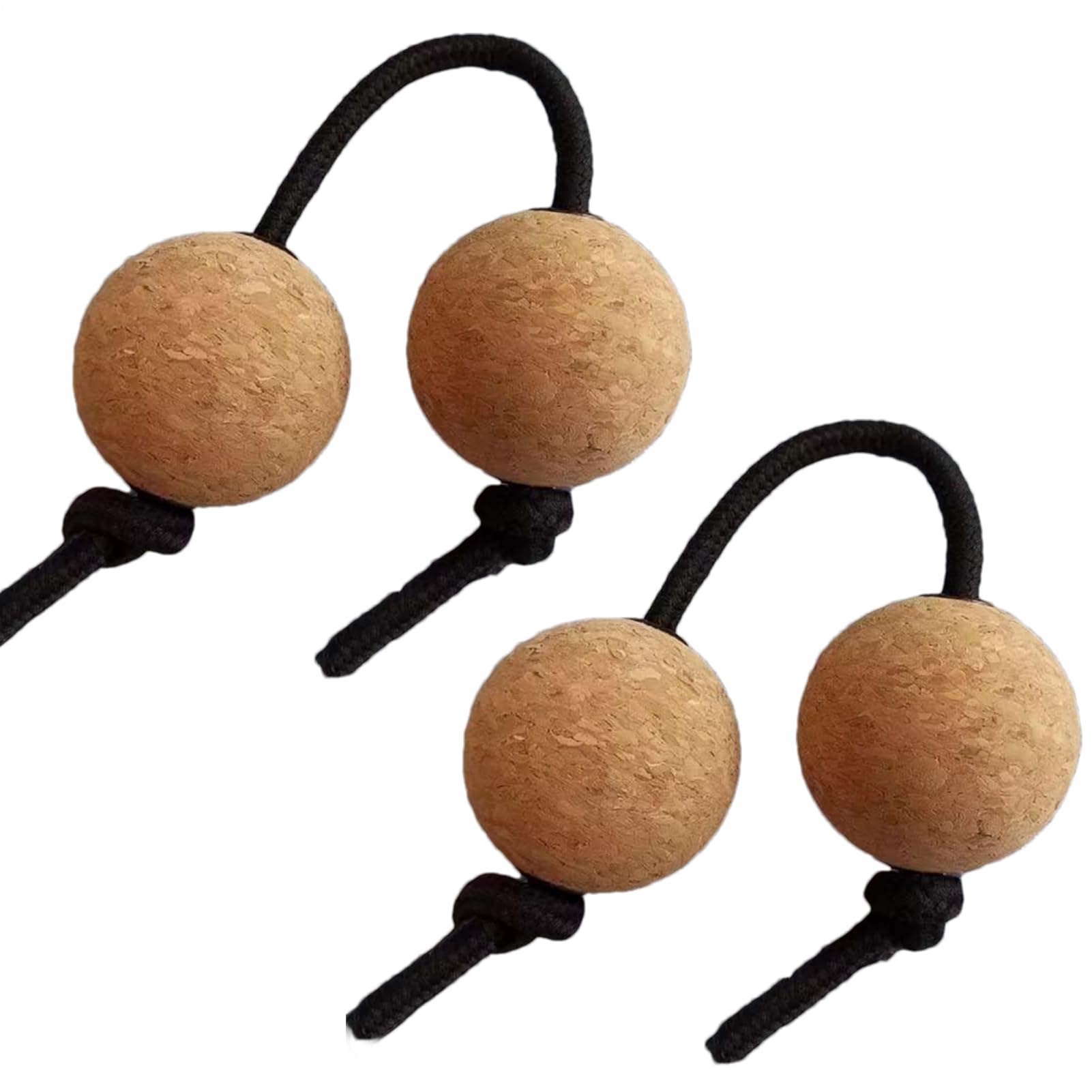 Asalato - Set di ritmiche in sughero, 5 cm, con impugnatura a mano, palla kashaka con suono di sabbia, corda regolabile, strumento ritmico Kashaka per musica teatrale e insegnamento