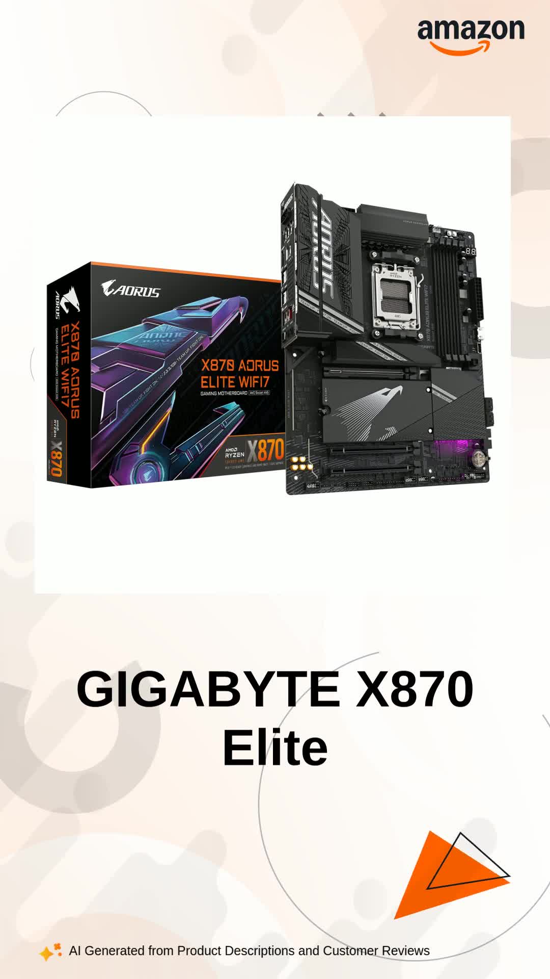 GIGABYTE X870 Aorus Elite Wi-Fi7 ATX Motherboard