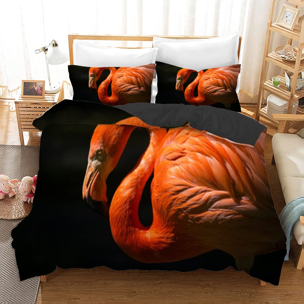 Parure de lit 220x240 anti-plis en microfibre douce housse de couette oiseau noir