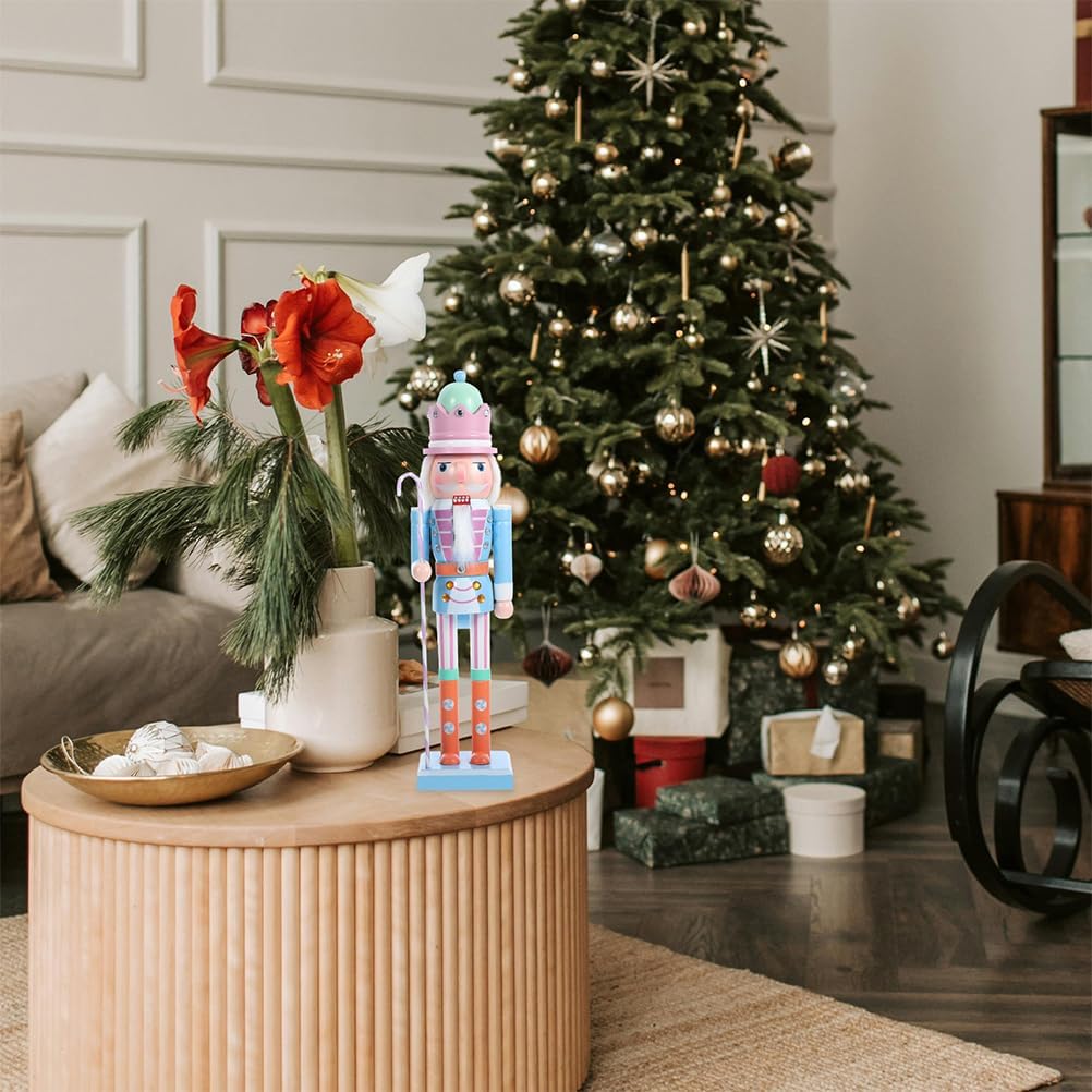 Veemoon Christmas Nutcracker Figurines Traditional Nutcracker Ornaments for Theme Party Christmas Tree Decoration (Sky-Blue)