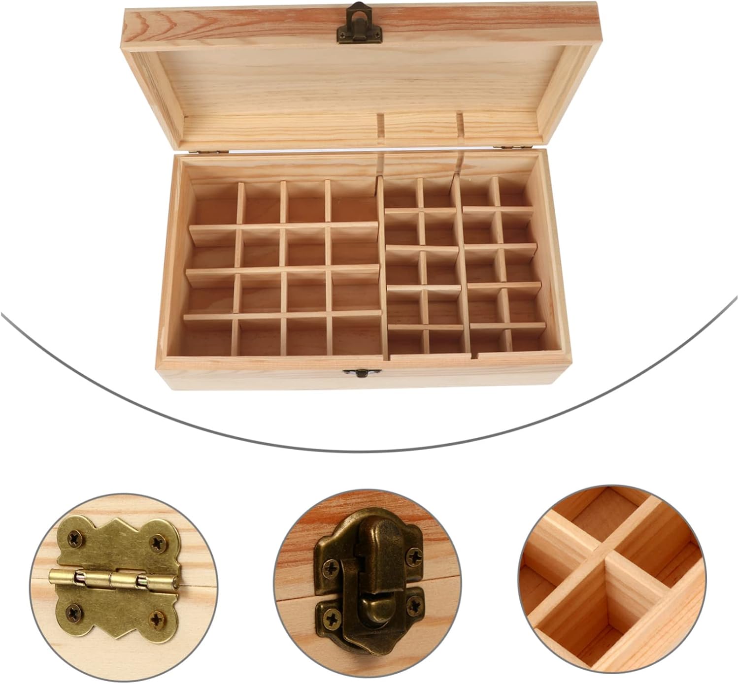 Wood Essential Oil Storage Case 36 Slots Compact Organized Oil Bottle Holder