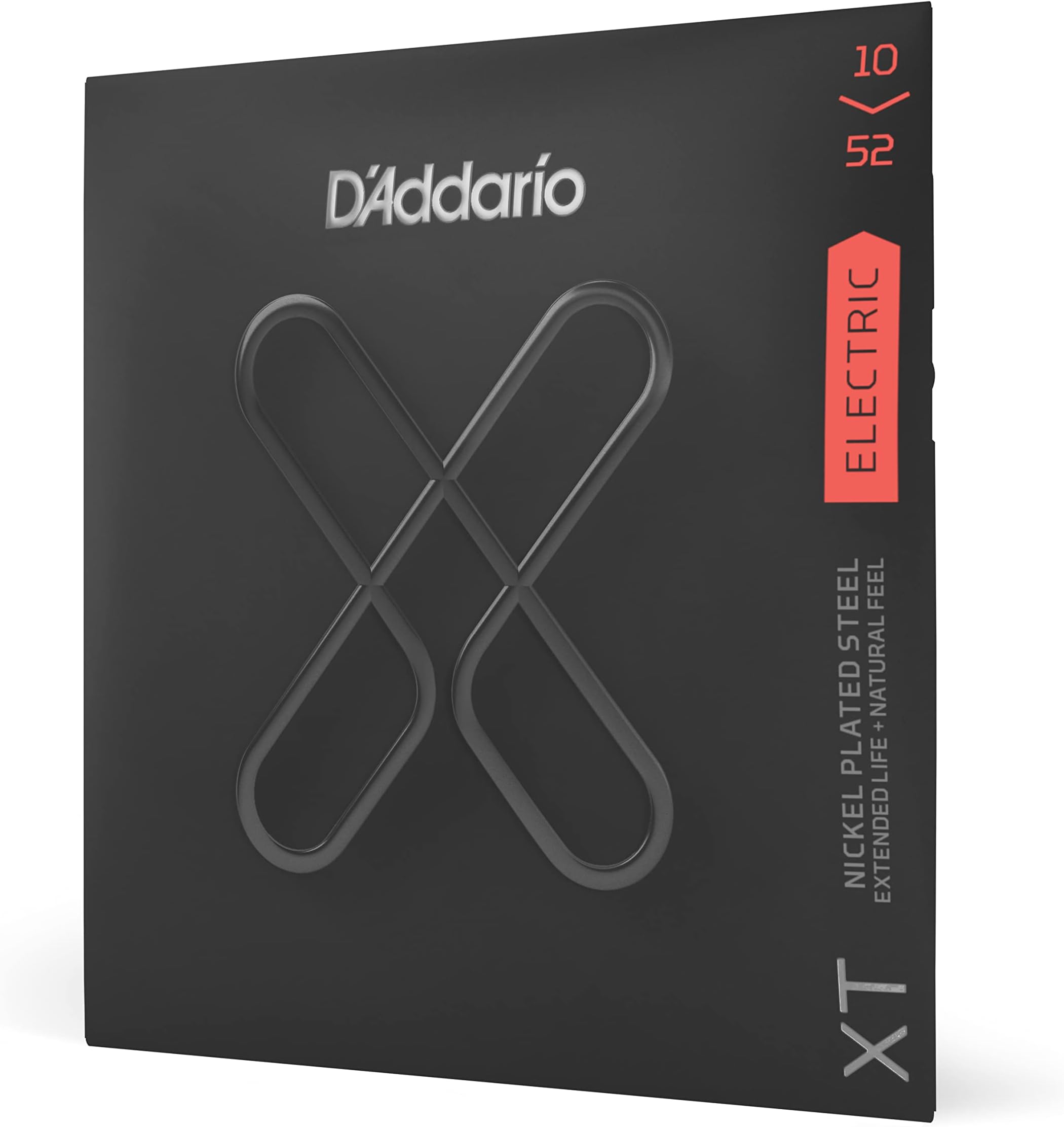 D'Addario Guitar Strings - XT Nickel Coated Electric Guitar Strings - XTE1052 - Extended String Life with Natural Tone & Feel - For 6 String Guitars - 10-52 Lt Top/Heavy Bottom