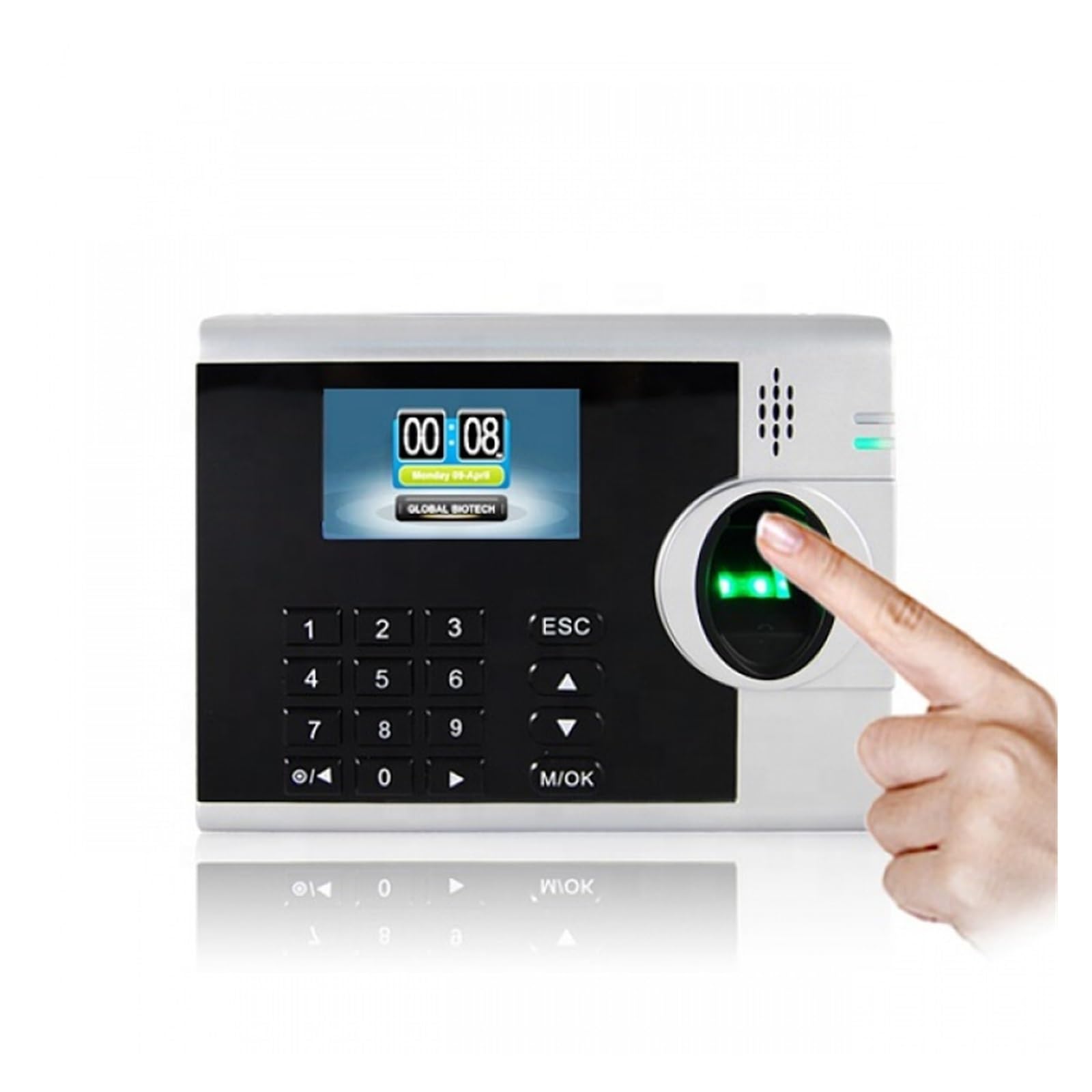 Máquina de asistencia de tiempo de huellas dactilares con pantalla LCD TFT de 3 pulgadas, software en la nube, soporte de servidor, dispositivo de grabación para seguimiento de empleados