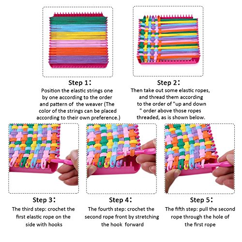 Funwill 7" Craft Loop Weave Loom Toy Yarn Craft Set Deluxe Loom Kit, Makes 5 Potholders #TOP4