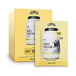 Levels Grass Fed Whey Protein Powder, No Artificials, 24G of Protein, Vanilla Bean, 12 Count