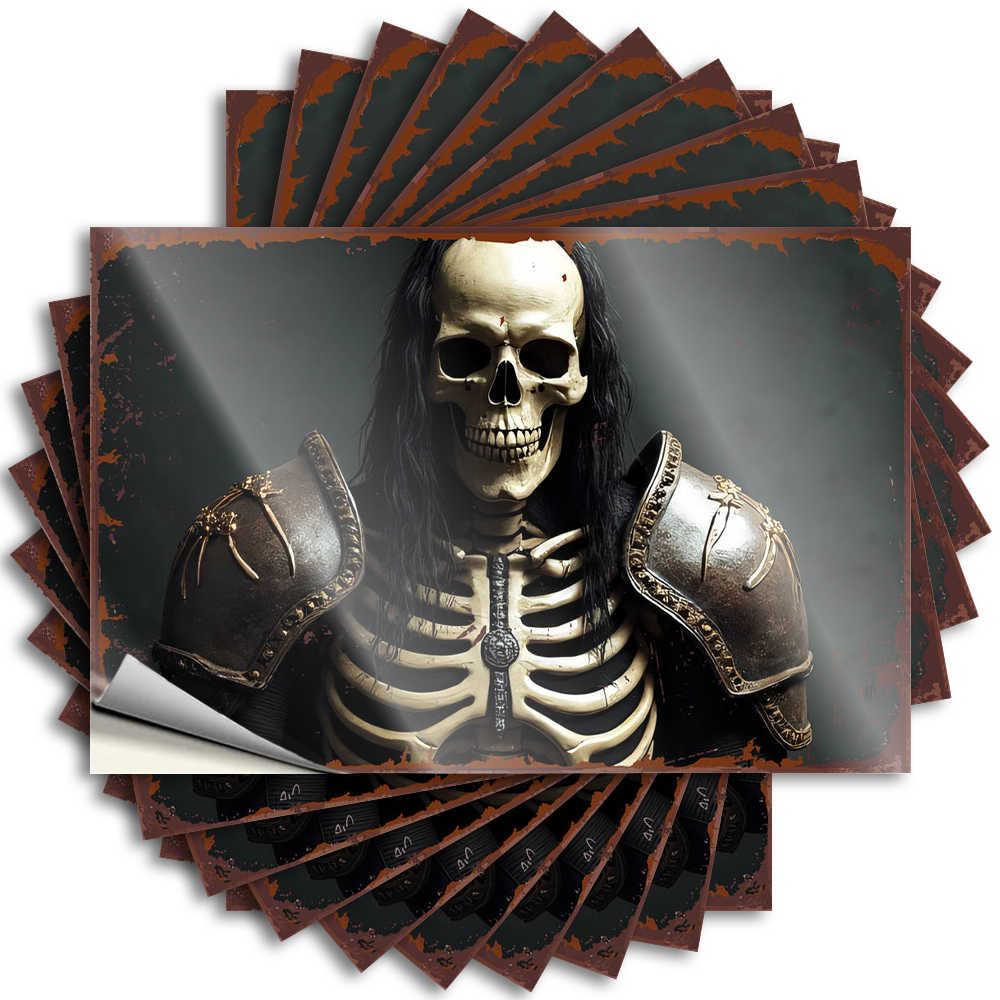 Fzfn Men's Colour Tattoo Window Scratch Resistant Decals, Unique Matte Print For Phone Case Ideas | Work Uv Proof Pack Happy Halloween Spooky Halloween Skulls(8X12cm)