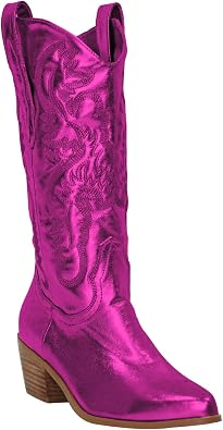 MissHeel Mid Calf Cowgirl Boots 