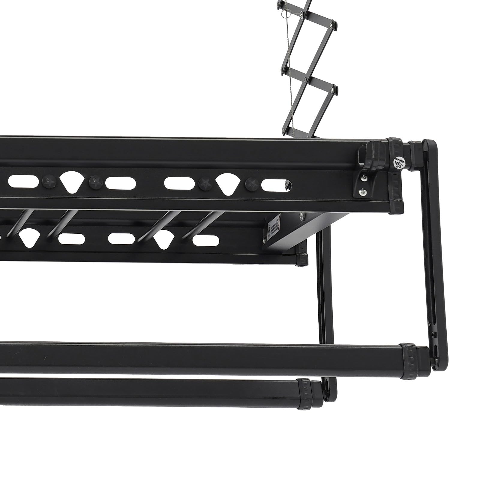 Elektrischer Wäscheständer Deckenlift Wäschetrockner, 130-215 cm ausziehbare Kleiderstange, Deckenmontage Trockner mit Fernbedienung, LED Lüftungsgitter, Smarte Wäscheleine