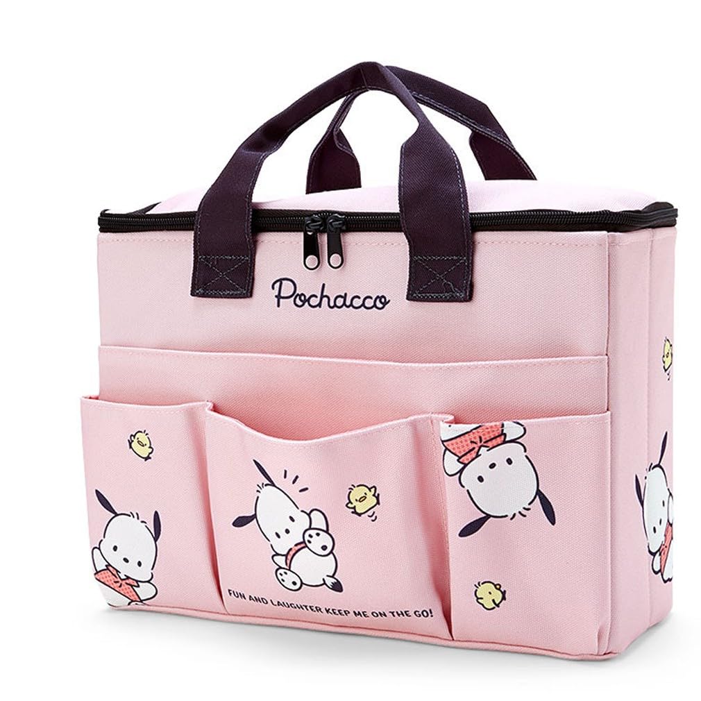 Roffatide Black Ear Dog Large Lunch Bag Foldable Lunch Tote Bag Reusable Lunchbox Women Thermal Cooler Sack Nylon Food Handbags Case for Work Travel Picnic 8L