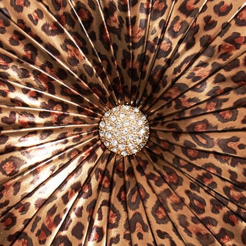 Image of EUCIOR Leopard Gold Throw Pillows,Circular Pillow,Pumpkin Pleated Handmade Throw Pillows,Smooth Metallic Leather Decorative Pillows for Home Decor Bedroom Living Room Couch Bed Sofa