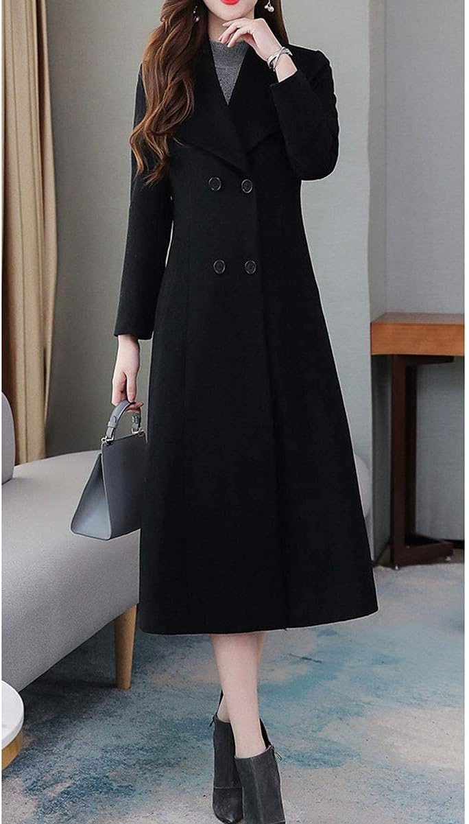 Timeless Elegance in a Black Wool Coat