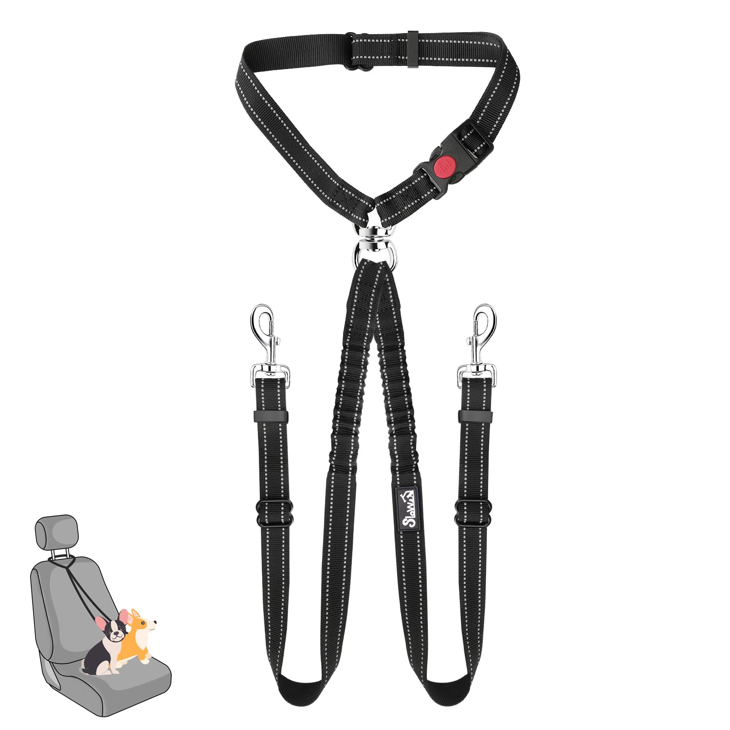 Ceinture Pour Chien Harnais Voiture Pour Chiens En Nylon Elastique