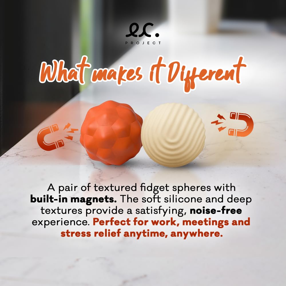 Magnetic Fidget Ball Toy, 2PCS Silicone Stress Relief Desk Toys with Travel Case - Image 4